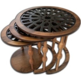 Resim Zigon Geometrik Kayın Ayak Ceviz Cnc Kesim Osmanlı Motifli 