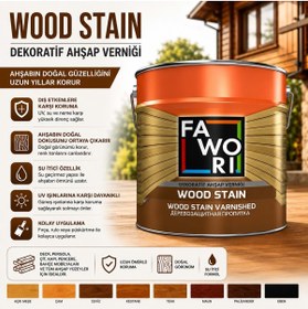 Resim Fawori Wood Stain Vernikli Ahşap Koruyucu Ceviz 