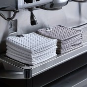 Resim Kahve Makineleri ve Çay Dükkanları için 3'lü Barista Havlular - Güçlü Emicilik, Dayanıklı dokumasız Polyester Temizlik Bezleri Süt ve Dökülmeleri Silmek için - Küçük Kare Gri Mutfak Havluları 