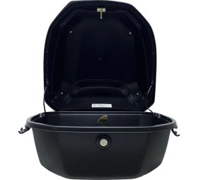 Resim WHEELIE XT08-B 32 Litre Motosiklet Arka Çanta Siyah Parlak Su Geçirmez ABS Top Case Çift Kilitleme Üniversal 