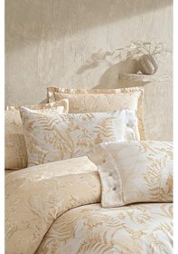 Resim Puffy Linda Çift Kişilik Saten Nevresim Takımı - Ekru Ekru 