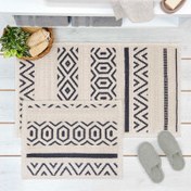 Resim Bluenity Hat Doğal Pamuk 2'li Banyo Paspası - Lacivert - 60x100 cm + 50x60 cm 