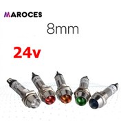 Resim Ic-225 24V 8Mm Sinyal Lambası Metal Led Lamba 5 Adet-Mavi 