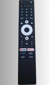 Resim STRONG Fobem PROFİLO ONVO Nordmende Google Tv Netflix Youtube Prime Disney+ Tuşlu Lcd Tv Kumandası ile Uyumlu Google Smart Tv Kumandası Mikrofonlu Ses Komutlu 