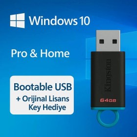 Resim Windows 10 Pro & Home (Sizin seçiminiz) | Bootable Format Flash Bellek USB | 2025 Orijinal Lisans Key Anahtarı Dahil 