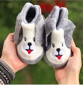 Resim Pandalina emojili köpek figürlü çocuk panduf anaokulu kreş ev ayakkabısı ev botu 