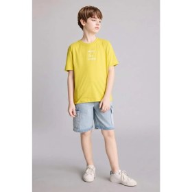 Resim DeFacto New Regular Fit Bisiklet Yaka Baskılı Kısa Kollu Tişört Erkek Çocuk H4325A826HS 