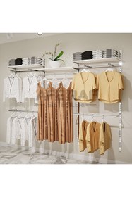 Resim AFE DEKOR Askılık Sistemi, Giyinme Odası Raf-askılık Sistemi , Raf Sistemi ,mağaza Raf Sistemi 185x200 Cm 