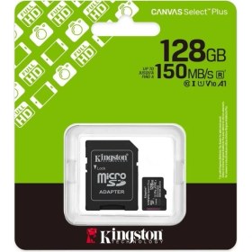 Resim Kingston Kıngston SDCS3/128GB, Canvas Select Plus Gen3 A1, 100MB/S, Microsd Kart Bellek (Sd Adaptörlü) 