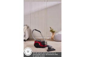 Resim Kırmızı 2l Toz Torbasız Elektrikli Süpürge, Vantuzlu, Güçlü ve Hafif Tasarım 