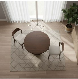 Resim Spirra Yuvarlak Ahşap Yemek Masası 120x120 Ceviz 
