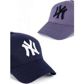 Resim Unisex 2'li Set Lacivert ve Gri Ny New York Beyzbol Şapka - Unisex Lacivert - Gri 