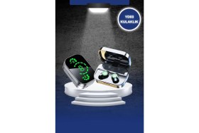 Resim Bfs Dokunmatik Akıllı Saat Yeni Nesil Kulaklık Kampanyası Bluetooth Bağlantılı Anc Özelliği 