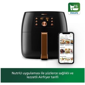 Resim Philips 1.4 KG Airfryer XXL Smart Sensing Fritöz 7.3 Litre Premium Gold 