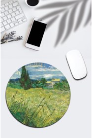 Resim pixolog Vincent Van Gogh Green Field Yuvarlak Mouse Pad 449 