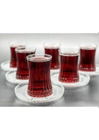 Resim Paşabahçe 6 Kişilik 12 Parça Elysia Cam Çay Bardağı Seti Şeffaf 