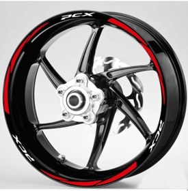 Resim Motosiklet Jant Şeridi Pcx Beyaz Yazı Kırmızı Sağ-sol/ön-arka-70 