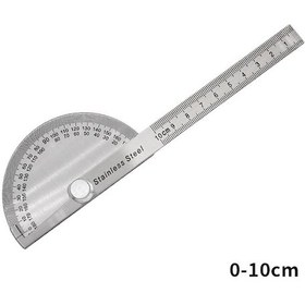 Resim Springsun Stainless Steel Ayarabilir 0-180 Yarıçemberli Açı Ölçer - Hassas Ölçüm Ve Çizim İçin Profesyonel/dıy Aracı 10cm Somunlu 