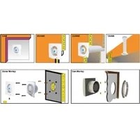 Resim Dündar 18.5x18.5 cm L-12 2100 D/D 220 230 Volt Monofaze Ev Tipi Plastik Banyo Tuvalet Fanı Lüks Aspiratör 