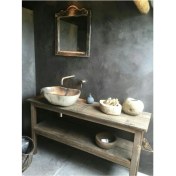 Resim İnce Çizgi Inceçizgi Ahşap Lavabo Tezgahı Banyo Dolabı 