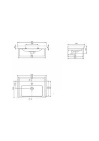 Resim Turkuaz Seramik Cerastyle Porto Etajer Uyumlu Lavabo 65 x 38 CM 