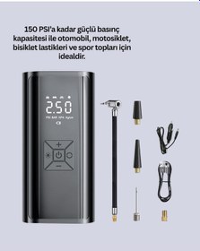 Resim Flzdgnkr Led Fenerli Ve Sos Işıklı Çok Fonksiyonlu Hava Kompresörü 