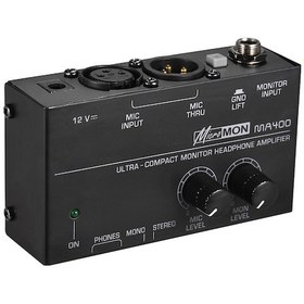 Resim Jeehugo Siyah Ultra-kompakt Kulaklık Amfi, Xlr Mikrofon Girişi/geçişi, 6.35mm&3.5mm Çıkış, Ses Kontrolü, Gnd Lıft Düğmesi, 100-240v Avrupa Standartı 10.1" 