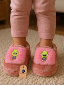 Resim miraluni Peluş Çocuk Panduf ve Ev Botu – Yumuşak Tabanlı, Sıcak Tutarlı, Kaymaz Ev İçi Kışlık Patik 