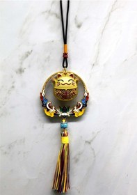 Resim Renkli Püsküllü Şans Kedisi Feng Shui Askılık Çok Renkli 