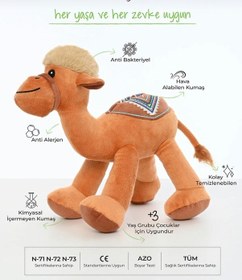 Resim Sevimli Deve Peluş Oyuncak Hediyelik Oyuncak Uyku Arkadaşı 20 Cm Kahverengi 