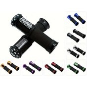 Resim Elmpaly Yeşil Motosiklet Tutma Sap Seti, Sentetik Kauçuk, Alüminyum Alaşım Gaz Kolu, Evrensel 