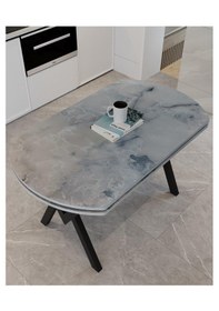 Resim Avenza Living 70 120 Sabit Gofret Yemek Masası Gri - Mermer 