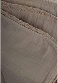 Resim Cigit Dantel İşlemeli Tekkat Müslin Battaniye 100x100 Cm +/- 3 Cm Vizon Vizon 