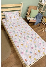 Resim Organik Tek Kişilik Lastikli Çarşaf Seti - Bahar Dansı Renkli 