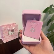 Resim Sanrio for hello kitty Çinko Alaşım Kolye - Sevimli Kedi Pırlanta, Tatlı ve Modaya Uygun Kuyruk Kemiği Zinciri, Günlük Giyim veya Sevgililer Günü Hediyesi İçin İdeal 