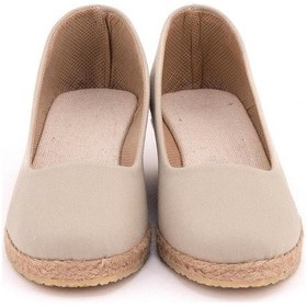 Resim Star Tombis Bej Özel İmalat Elişi Günlük Rahat 3cm Anne Ayakkabısı Dolgu Topuklu Gova3cm-0025 