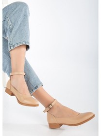 Resim Beta Kısa Topuklu Ayakkabı Kahve Ten 