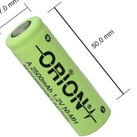 Resim Orion 2500 mAh 1.2 V A Ni-MH Şarj Edilebilir Pil 