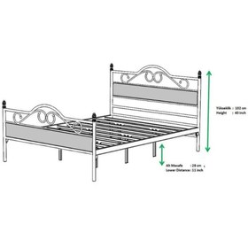 Resim Mobilya Dükkanım Bitez Metal Karyola 160x200 ARM083 Siyah + Ceviz 