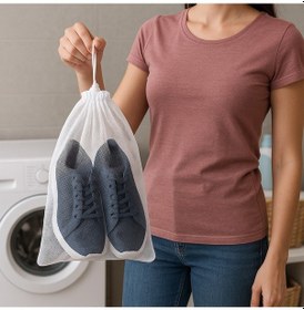 Resim 3 Lü Set Ayakkabı Yıkama Filesi 35x55 Cm Ağzı Büzgülü Çamaşır Makinesi Koruma Filesi Tr Diğer 
