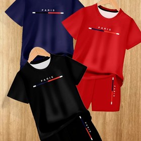 Resim Erkek Çocuklar İçin 6 Parça Set, Şık 3D Baskılı Rahat Kazak, Kısa Kollu ve Şort, Dış Mekan Aktiviteleri İçin Mükemmel. 