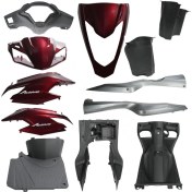 Resim Honda Activa S Kaporta Set 12 Parça Kırmızı Yeni Model Sele Kilitsiz 