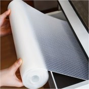 Resim Yapışkan olmayan yıkanabilir buzdolabı pedi rulosu - temizlik için kullanışlı, buzdolabının cam rafları, dolap altları, masa aksesuarları ve dolap kesme çekmeceleri için uygun - ev mutfak malzemeleri için buzdolabı pedi 