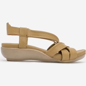 Resim Dericlub Kadın Ortopedik Taban Günlük Sandalet Gerçek Deri Zy 9038 Kum Kum Kum Rengi 