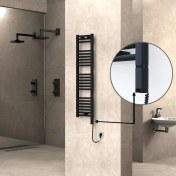Resim Radiva Haiti Elektrikli Havlupan 300 Watt 300X1200 Düz Mat Siyah (Oned On/off Termostatlı) Sağ 