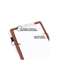 Resim Sekreterlik,a5 Küçük Boy,kapaksız,a5 Clipboard Vegan Suni Deri,17,5x24,5 Cm.,taba 
