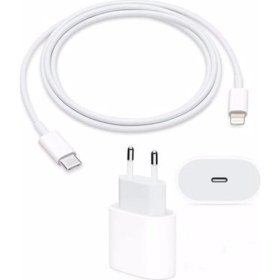 Resim Worldway Iphone 11 / 11 Pro / 11 Pro Max 12 12 Pro Uyumlu Typc Girişli 20W Hızlı Adaptör + Typ-C Kablo 