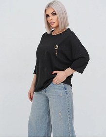 Resim Büyük Beden Oversize Spagetti Askılı Bluz 356346998 Siyah 