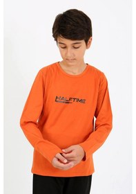 Resim Akbeniz Erkek Çocuk Uzun Kol Penye Pijama Takım 20437 Turuncu 