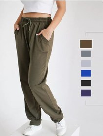 Resim Laradı Düz Kesimi Eşofman Altı, Lastik Bel Futer Kumaşından Üretilmiştir. 131051896 Khaki 